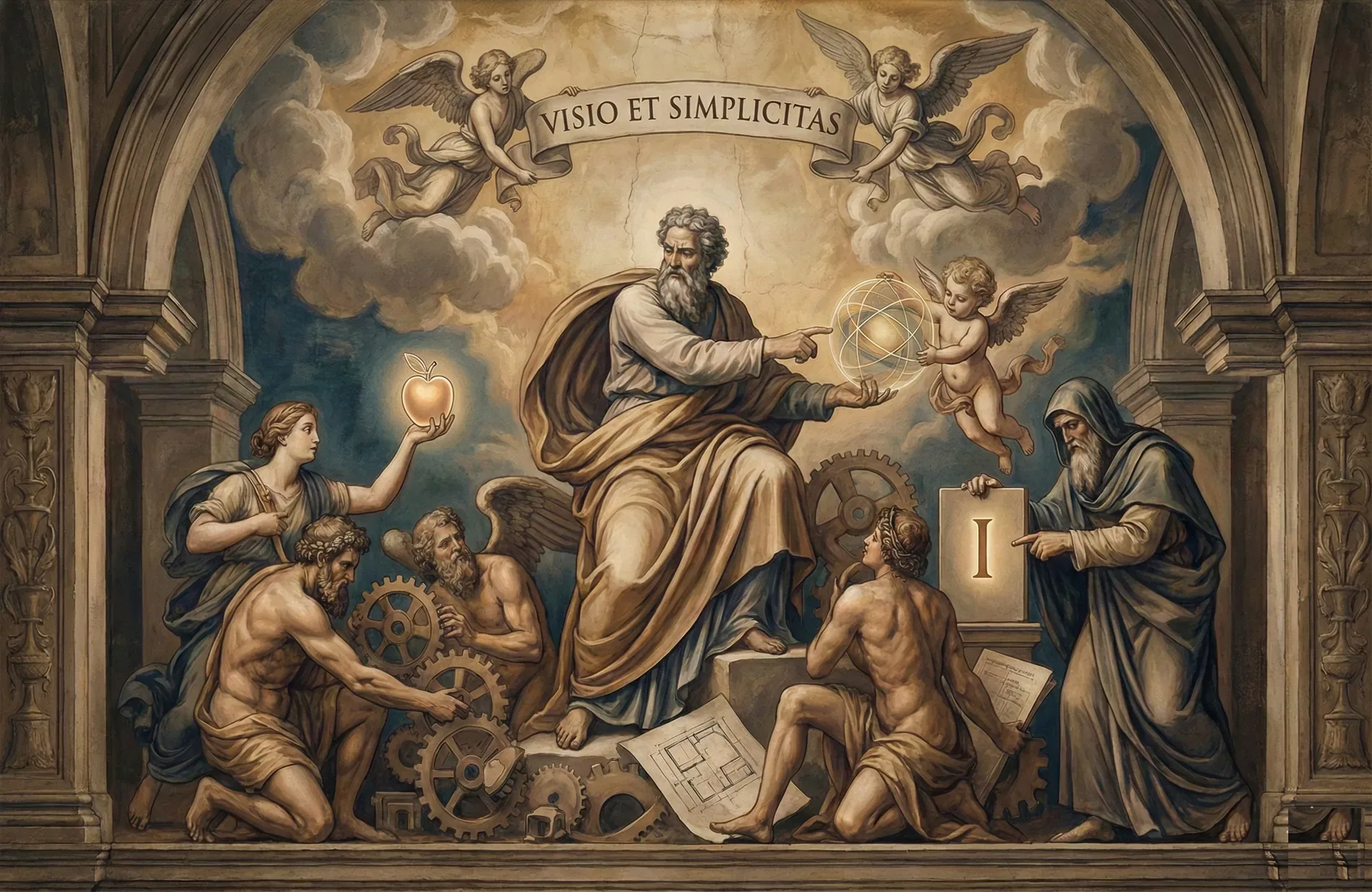 Classical mural used as the cover image for the AI inference article